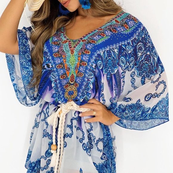 Boho, Chic Batwing Half Sleeve Mini XL 🌴 🍹 🌞🍹 🌴 - Picture 2 of 11